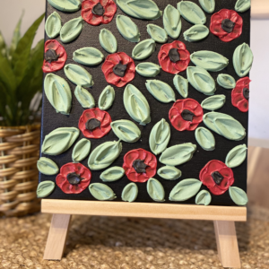 Wild Poppies textured art for sale, Perth, Australia