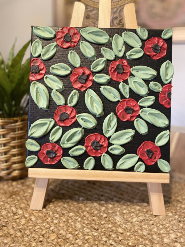 Wild Poppies textured art for sale, Perth, Australia