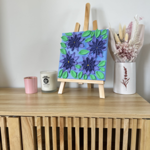Purple Water Lilies acrylic art for sale, Perth, Australia