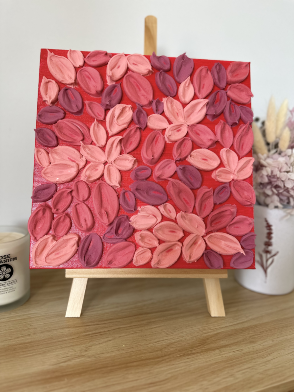 Red Rose textured art for sale, Perth, Australia